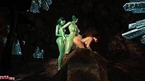 פוטה3דייקס טום ריידר נזרקת קשה על ידי טרולים מזוהמים במערה על הרכבת