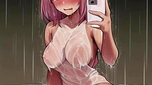 gadis seksi 18+ jilat telinga dalam adegan hentai hujan lebat