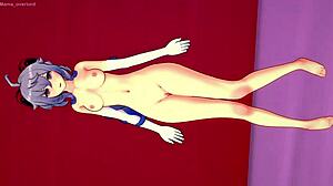 Ганью дразнит футджобом после душа, завернутая в голубое полотенце в спальне. Ее ноги сводят с ума.