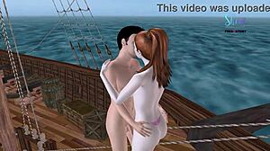 Ljubim gledati to sladko parčko, ki se norčuje na piratski ladji v 3D risankah