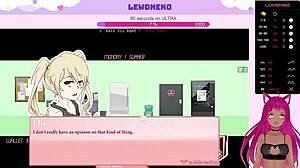 LewdNeko VTuber ныряет в Femboy Burgers. Милые яой стоны эхом во время горячей анальной игры.