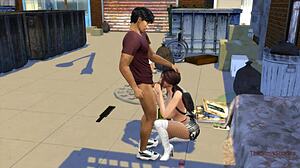 Mladá holka podvedená na veřejný kouření za prachy s cizincem