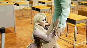 Mladá prokletá podprsenka teen dostala tvrdě v 3D hentai uni animaci