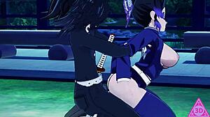 忍野变态释放！饥渴口交、手交和射精在无码3D游戏色情！