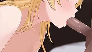 我爱看这个可爱金发妹子口交动画！