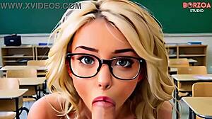 Dominująca nauczycielka chce seksownej blond nastolatki 18+ Zary z powrotem